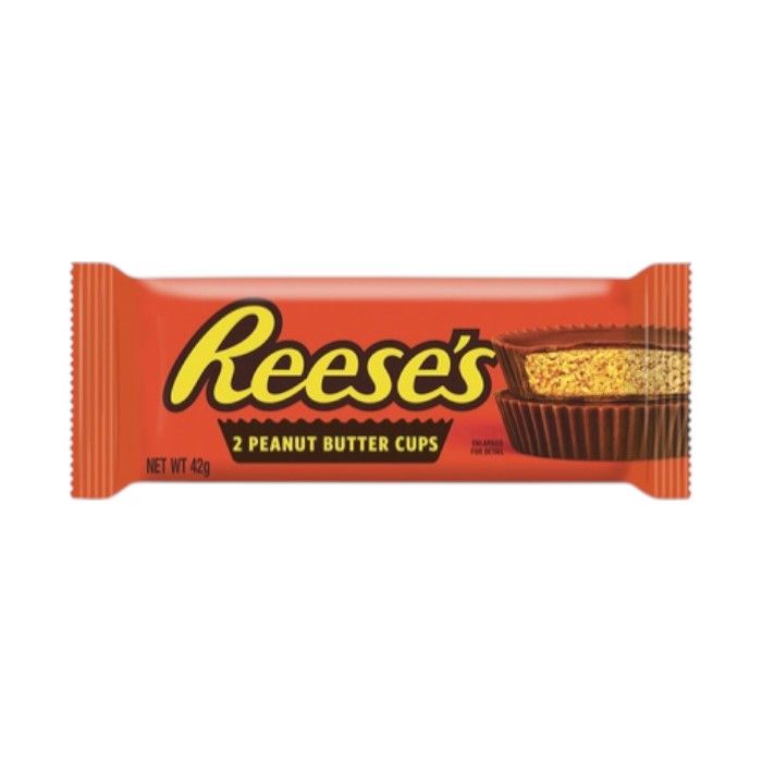 4c3cf69dabe6f87837e70b34e5b22888photoroom-1.jpg REESES 2 PEANUT BUTTER CUPS (1X42G) - Image 1