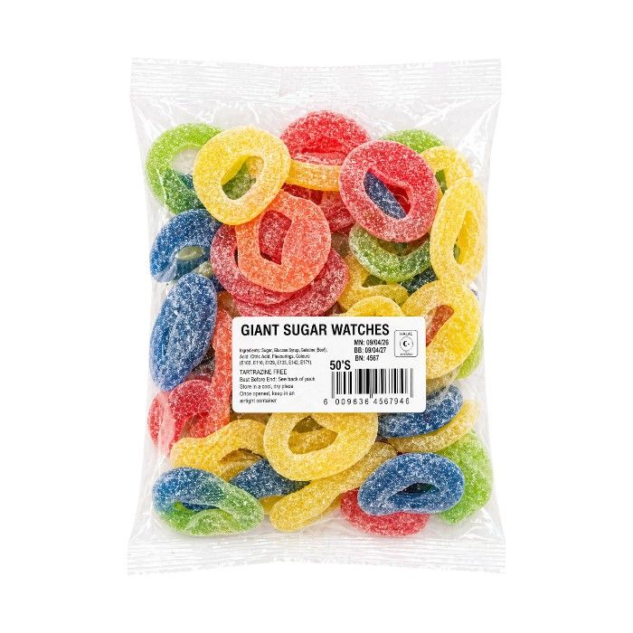 3bf32240098b4aca8a0cc6eb6e226d8dphotoroom.jpg YUMMY GUMMY 50'S GIANT SUGAR WATCHES (1X50'S) - Image 1
