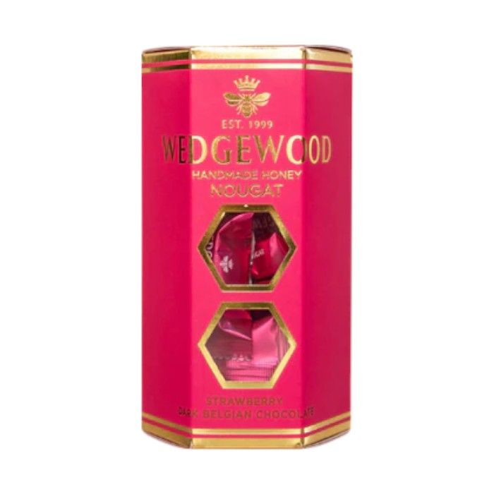 strawberrydarkchocolatehoneynougatgiftboxfrontviewwedgewood540xphotoroom.jpg WEDGEWOOD 140G D/CHOC STRAWBERRY (1X140G) - Image 1