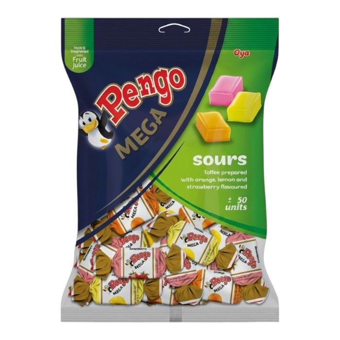 sours-1.jpg PENGO MEGA 50'S O/L/STRAWBERRY (1X400G) - Image 1