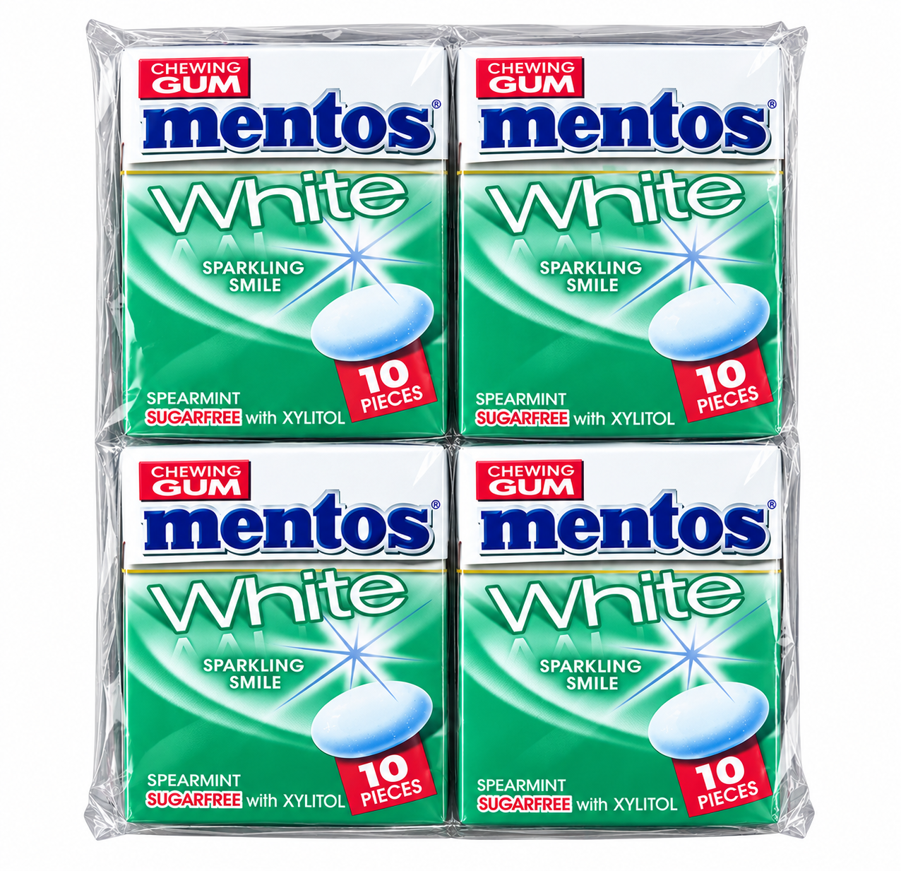 4abe728f2da3038055545120f5e82f4b-4.png Mentos White 10's Spearmint Gum (12X1'S) - Image 1